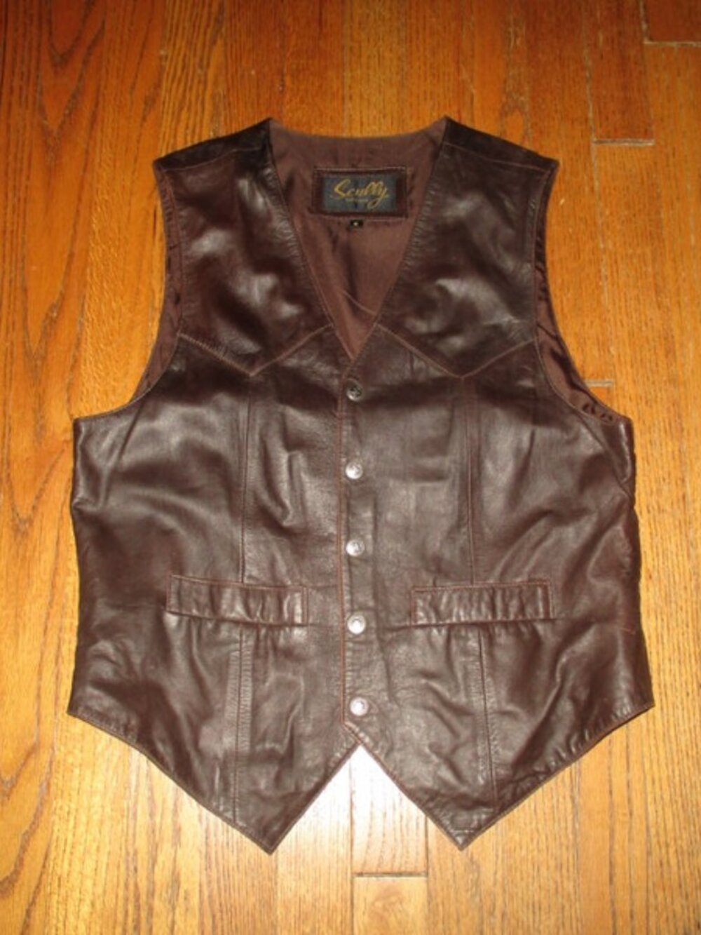 SCULLY Lamb Leather Snap Vest Men S